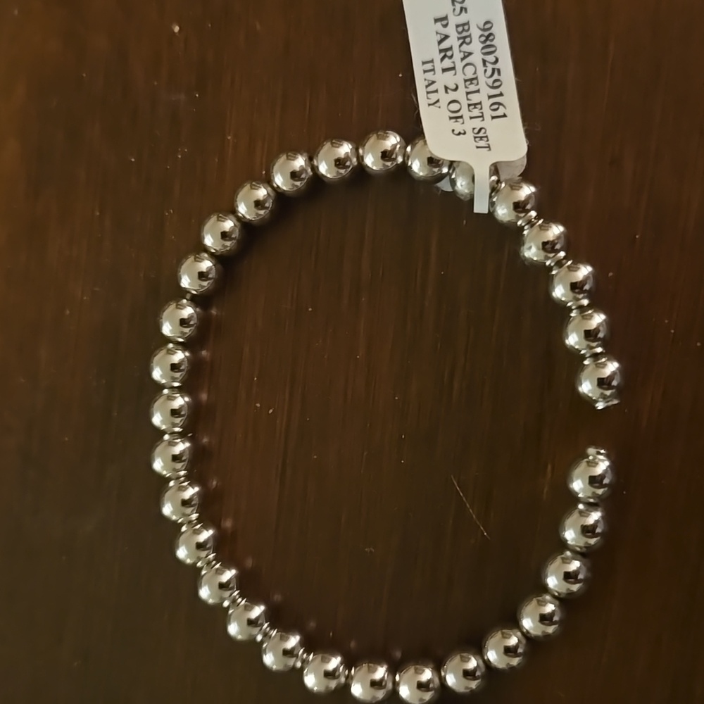 925 Elegant Silver Bracelet Set NWT - Picture 4 of 6